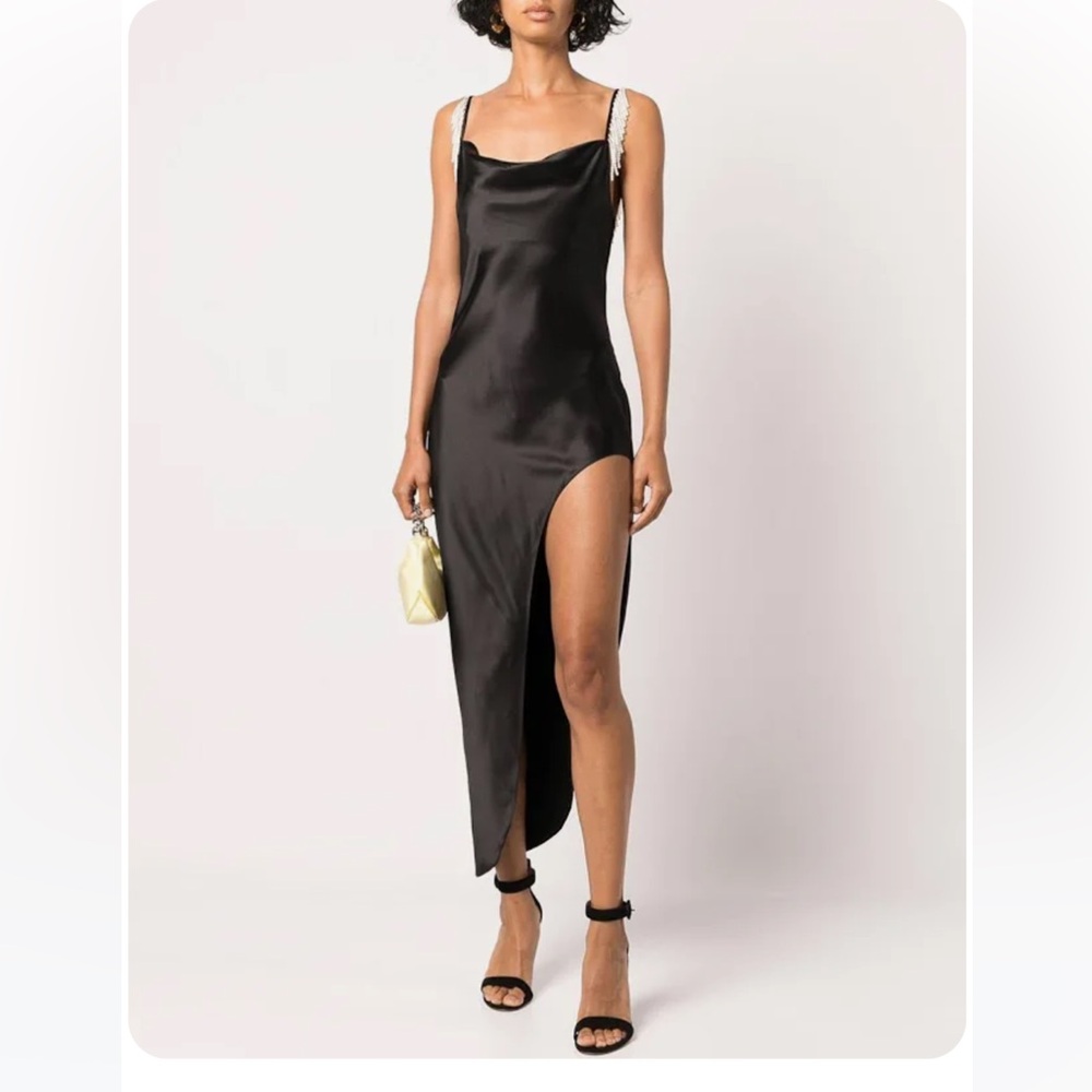 Flour du mal pearl embellished dress with slit